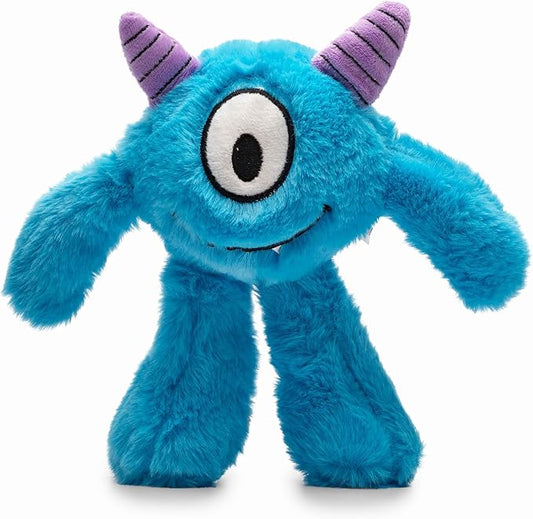 Flourish Pets 3 in 1 Multi-Layer Chew Toy for Active Dogs | Non-Toxic BPA Free Double Stitched Soft Fabric Exterior Dog Toys | Long-Lasting Dog Plush Toys – Small, Blue Monster 8"