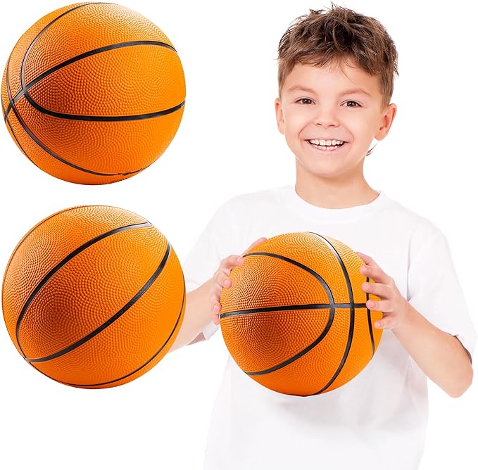 Bedwina Mini Basketballs - (2 or 4 Pack) - Rubber 7 Inch, Size 3 - Mini Hoop Outdoor Basketball Set for Small Hoops Indoor & Outdoor Pool Parties - Kids Birthday Gift, Arcade Games