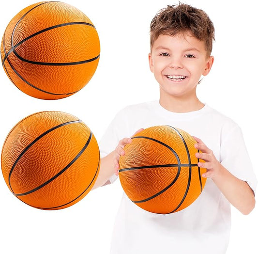 Bedwina Mini Basketballs - (2 or 4 Pack) - Rubber 7 Inch, Size 3 - Mini Hoop Outdoor Basketball Set for Small Hoops Indoor & Outdoor Pool Parties - Kids Birthday Gift, Arcade Games