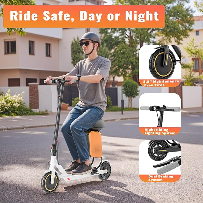 Electric Scooter - 8.5"/10" Solid Tire, Powerful 350W/500W Motor, Top Speed 19 MPH, Max 16-22 Miles Ranges, Load 265LBS, Aluminum Alloy Frame Foldable Commuting Escooter for Adults & Teens