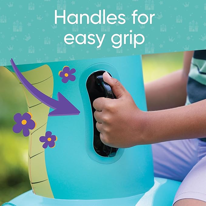 Hearthsong Hop N Go Inflatable Blue Dragon Bouncy Riding, Hopping Toys for Kids Ages 5+ - Ride On Bouncer Animal Hopper Jumping Toys for Outdoor Games