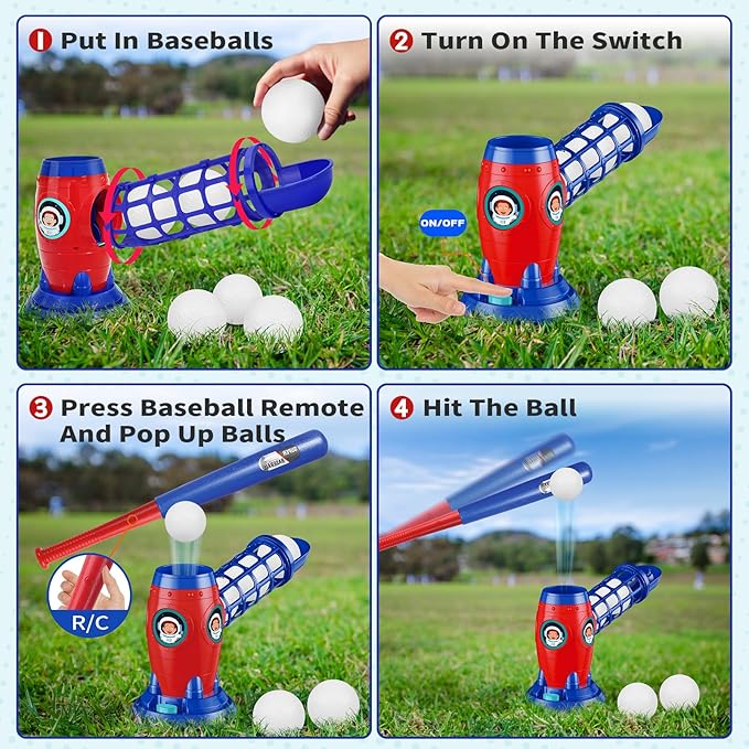 T Ball Sets for Kids 5-8,Tee Ball Set with Plastic Baseball Bat,Toddler Game Sports & Outdoors Toys, Baseball Training Equipment for Youth 3-5, Tball Gifts for Boys Girls 8-12