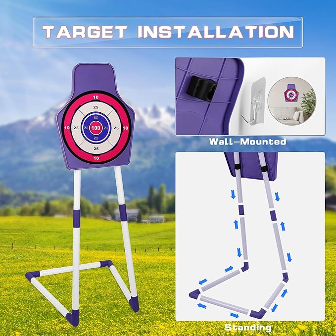 Bow and Arrow Set Girl Toys: 2 Pack LED Light Up Archery Set with 20 Suction Cup Arrows, Birthday Gift for Girls 5 6 7 8 9 10 11 12 Year Old, Outdoor Activities Toys Essentials for Kids Age 4-8 8-12