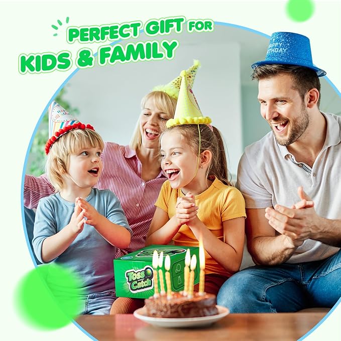 Toss and Catch Ball Set for Toddlers Kids Adults - 4 Pack - Beach Toys Pool Toys Outdoor Yard Games for Family- Sturdy & Water-Resistant - Classic Gift for Boys Girls 3 4 5 6 7 8 9 10 11 12+ Years Old