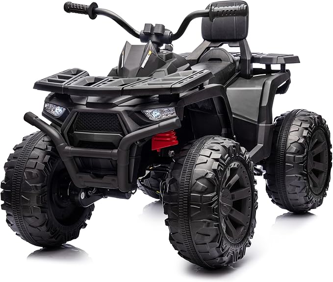 12V Kids 4 Wheeler ATV, 2-Seater Electric ATV Four Wheeler for Big Kids with Bluetooth, 14.4" Big Wheels - Black