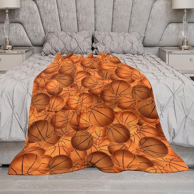 Basketball Gifts for Boys, Basketball Blanket for Girls Boys, Sport Throw Blankets for Player, Kids Throws for Couch Sofa, Fleece Plush Throws Present Ideas (30x40 Inch)
