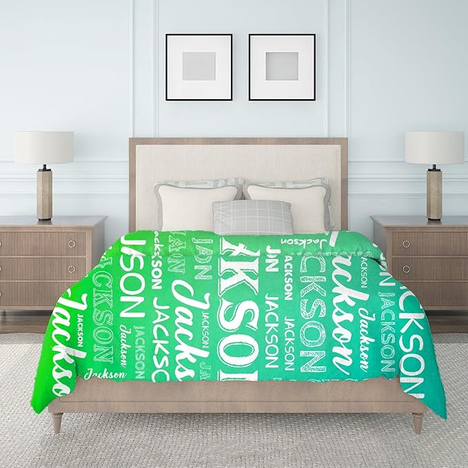 Ship Next Day, Personalized Baby Blanket with Name - Printed in USA, Custom Name Blanket for Boys Girls Kids, Customized Flannel Blankets Gifts for Teen Shower Toddlers Christmas Brithday