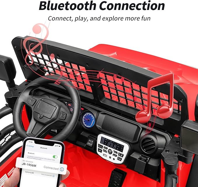 2 Seater Ride on Car Toy, 24V 4WD Electric Car for Kids 4-8 with Remote Control, 4x200W Motors, Capacity 110 lb - Red