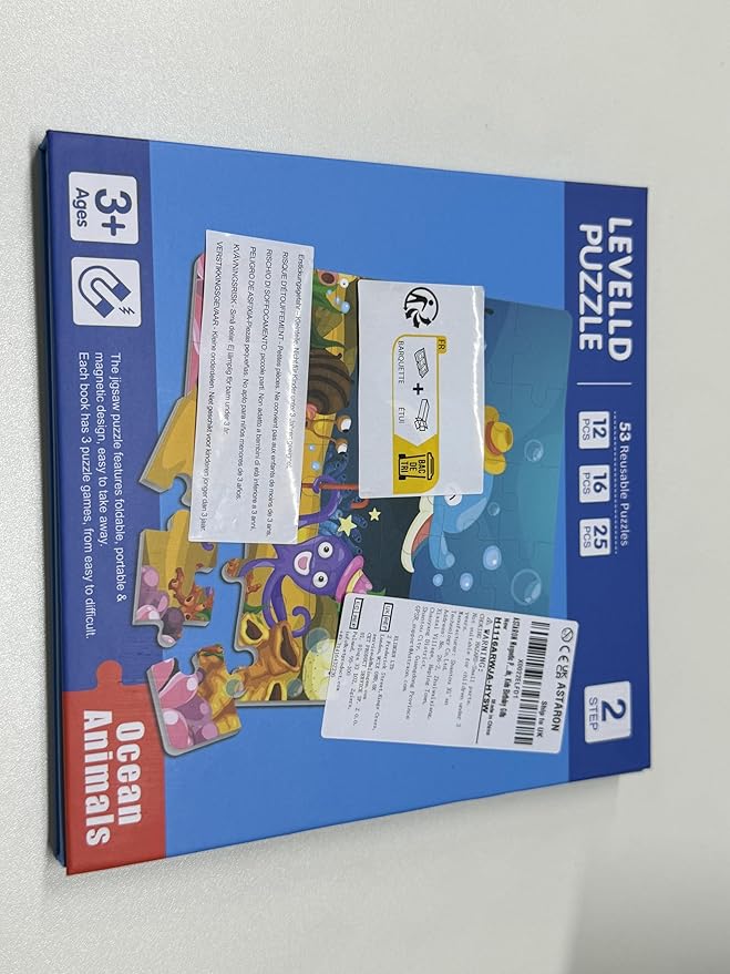 ASTARON Magnetic Puzzles for Toddlers, 12-16-25 Pieces Ocean Learning Magnet Puzzles for Road Trip, Educational Travel Toys Car Plane Activities for Kids, Kids Birthday Gifts