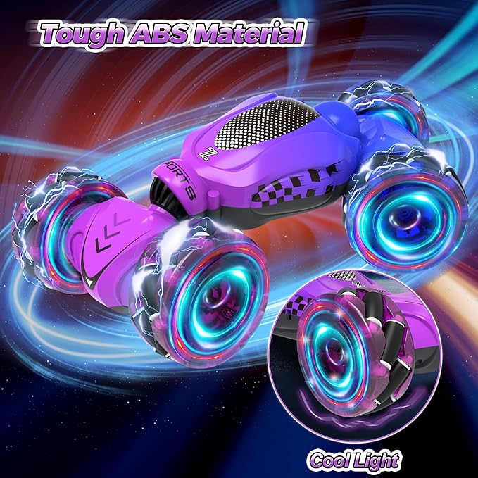 Remote Control Car for Girls 4-7, Toys for Ages 5-7, Gift for 4 5 6 7 8-13 Years Old, for Kids, Gesture Sensing RC Stunt Car with Lights, Birthday Gift