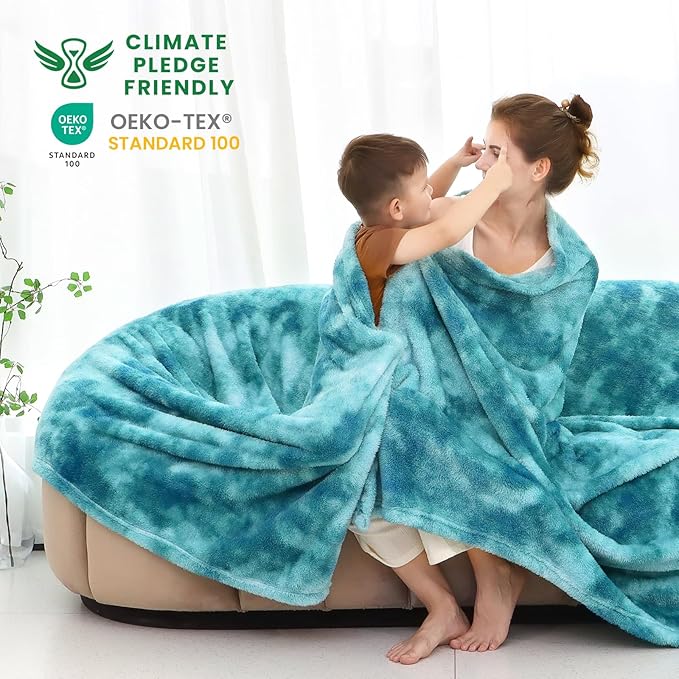 Fleece Throw Blanket Cozy Soft Lightweight Throw Blankets Warm Plush Lightblue fall blankets and throws Couch Sofa Bed Camping Travel Picnic Outdoor Blanket Bedding Kid Baby Boys Girls Adults 60x80 in