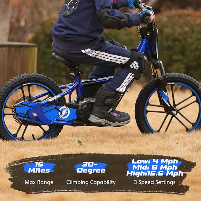 OLALA Electric Dirt Bike for Kids Aged 6-12, 500W Professional Version, Racing Grade Electric Motorcycle, Up to 15.5MPH & 3 Speed Settings, 24V Detachable Battery, 16IN Off-Road Tires