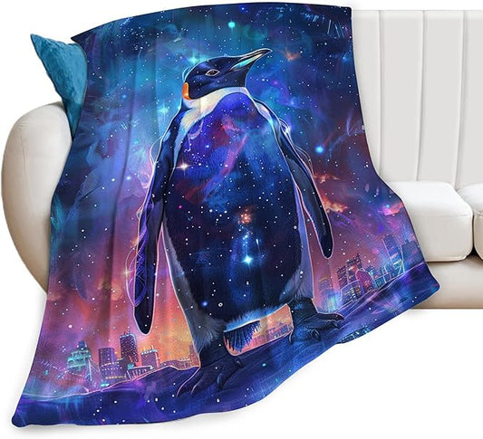 Fantasy Penguin Blanket Penguin Throw Blanket Penguin Gifts and Decor Animal Blanket for Girls Boys Women Men Kids Adults Soft Warm Cozy Fleece Blanket for Couch Sofa Bed 50"x40"