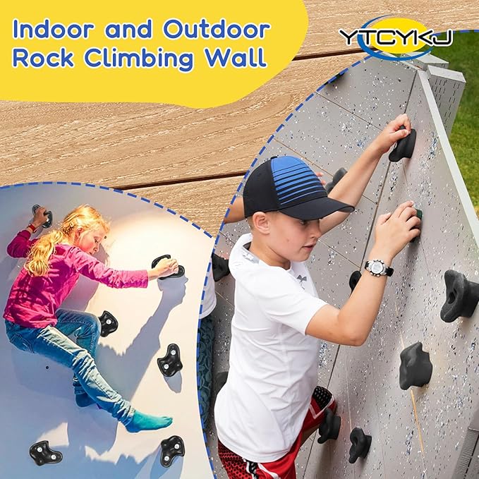 10PCS Rock Climbing Holds for Kids Climber,𝗘𝘅𝘁𝗿𝗮 𝗟𝗮𝗿𝗴𝗲 Adult Rock Climbing Stones,Indoor and Outdoor Rock Wall Climbing Kit with Mounting Hardware for Playground PlaySet Building