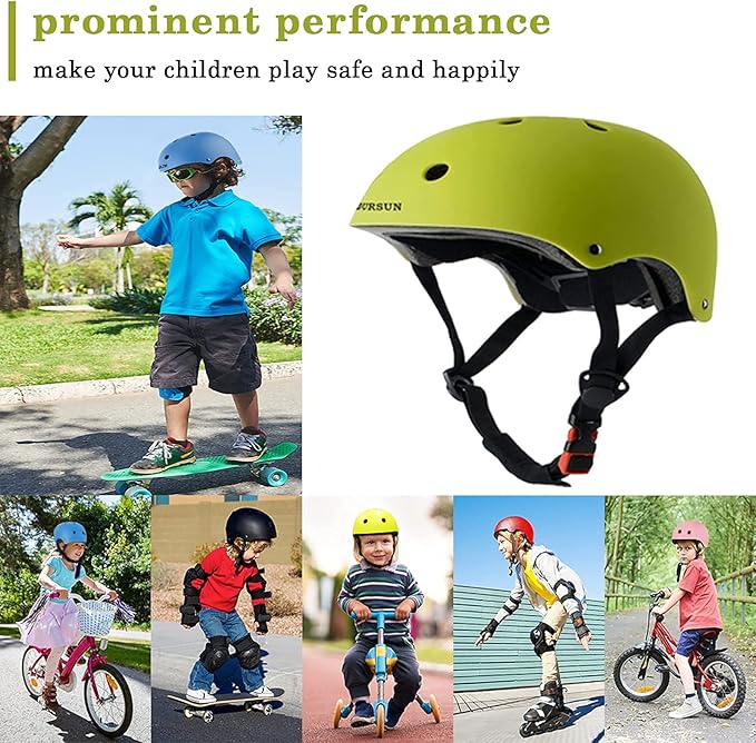 BURSUN Kids Bike Helmet Ventilation & Adjustable Toddler Helmet for Ages 2-14 Kids Boys Girls Multi-Sport Helmet for Skateboard Roller Skateing Bicycle Scooter blance Bike