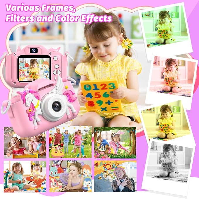Kids Camera Toy, masterbee Children Camera Toys for Kid Age 3-12, Christmas/Birthday Gifts for Girls, 1080P HD Video Kids Digital Camera, Gift for 3 4 5 6 7 8 9 10 11 12 Year Old Girl