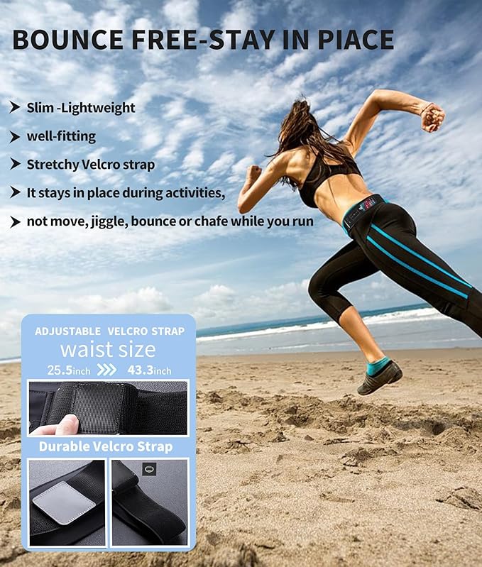 SENIKO Running Belt Hydration with Bottles,Fanny Pack Water Bottle Holder, Zipper Waist Pouch Fits Most phones,Zerobounce Design for Cycling Climbing Marathon (Combination Set)