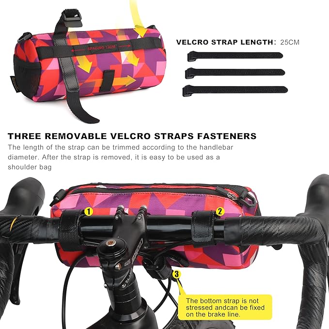 Rhinowalk Bike Handlebar Bag, Bicycle Front Bag Shoulder Bag Storage Bag with Shoulder Strap for Road Mountain Bike Cycling Travel