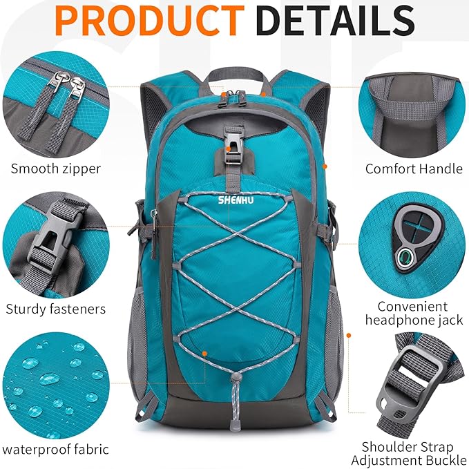 40L Hiking Backpack Lightweight Daypack Waterproof Travel Camping Backpack for Men Women Sport Packable