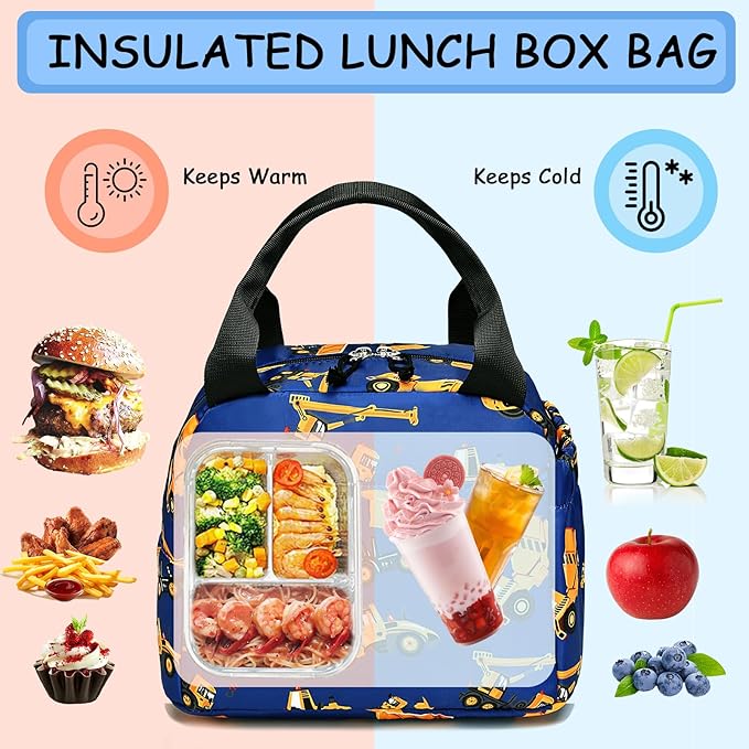 CAMTOP Lunch Box Kids Insulated Lunch Bag Large Reusable Leakproof Cooler Lunch Bags for Boys Girls School Travel Picnic