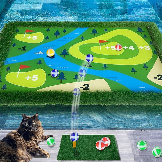 Cupohus Giant Size Stable Floating Golf Green for Pool-47"x 35" Floating Chipping Green Practice Mat, Adult Fun Backyard Water Golf Game Gift, Support Training Competition for 4 Golfers (Hard Model)