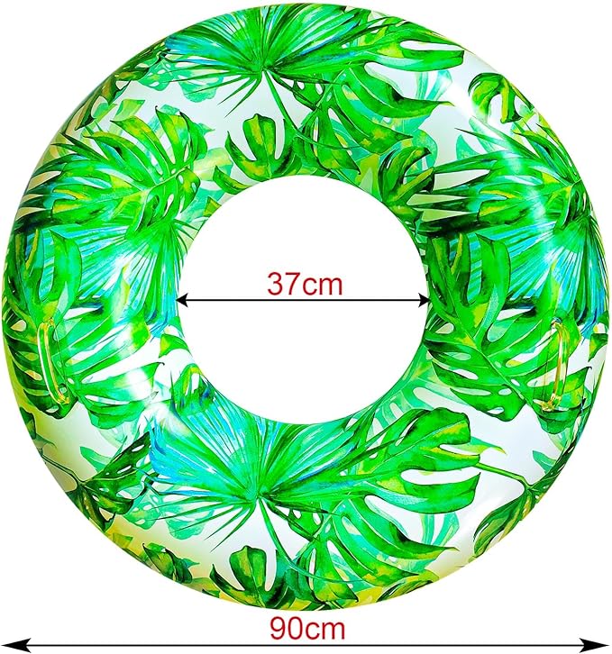 Pool Floats for Adults, Swimming Beach Tube, Adult Swim Ring, Adult Pool Float with Two Handles,Leaf Swim Ring