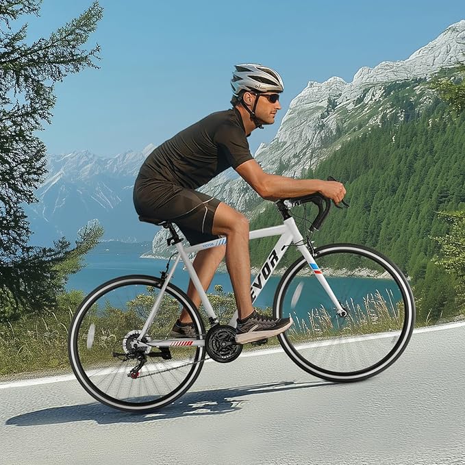 VEVOR Road Bike, 700C Wheels Racing Bike, Shimano Drivetrain City Commuter Road Bicycle, Urban Adult Sport Bicycle with Drop Bar, for Men and Women