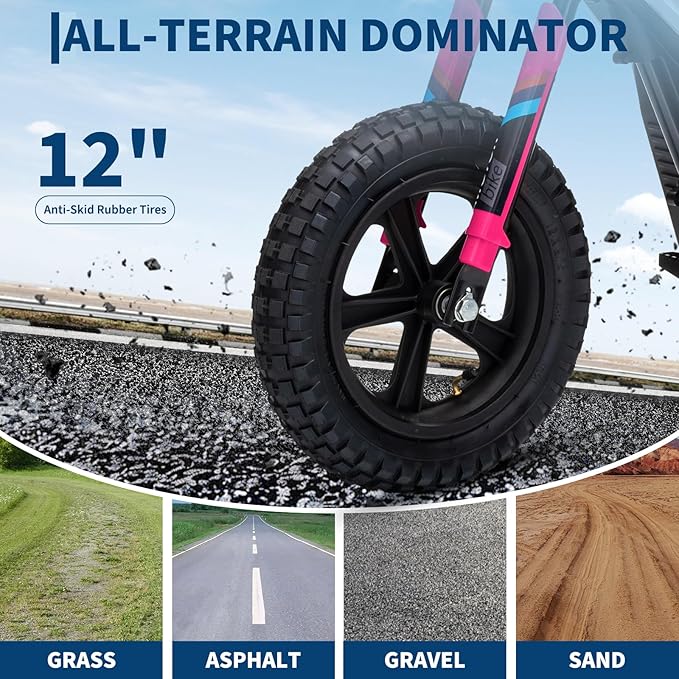 24V Electric Dirt Bike for Kids, 350w Electric Motorcycle for Kids - Up to 13.67Mile/h Long-Range, Ride on Motorcycle with Rear Wheel Suspension, 12 Miles Range, Twist Grip Throttle, Rubber Tire