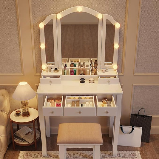 Makeup Vanity with Lights Vanity Desk with Mirror and Lights Makeup Vanity with Drawers Vanity Table with Light Vanity with Lighted Mirror and Chair