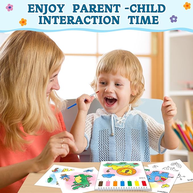 Paint with Water Coloring Books for Toddlers,Animal Theme Mess Free Watercolor Painting Papers for Kids Water Color Paint Kit Art Craft Gift for Ages 1-3, 4-8