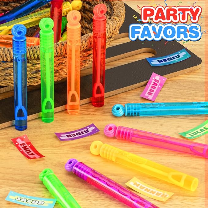 200 Pcs Mini Bubble Wadns Party Favors for Kids,10-Color Bubble Stick, Thanksgiving and New Year, Theme Birthday, Wedding, Summer Girls and Boys Carnival, Summer Outdoor Toys
