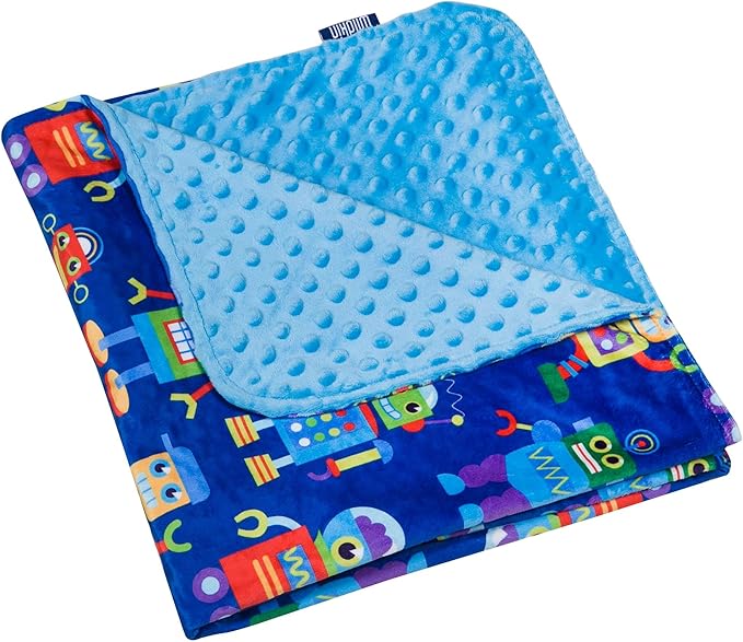 Wildkin Plush Baby Blanket – Soft & Cozy Comfort, Ideal for Toddlers, Travel & Daycare - Robots