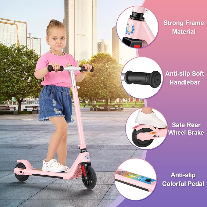 Caroma Electric Scooter for Kids Ages 6-14, 250W/180W/150W Motor & 15 Mph, 85 Mins Ride Time, Adjustable Height & Speed, LED Display, Kids Electric Scooter, Best Gifts for Boys & Girls