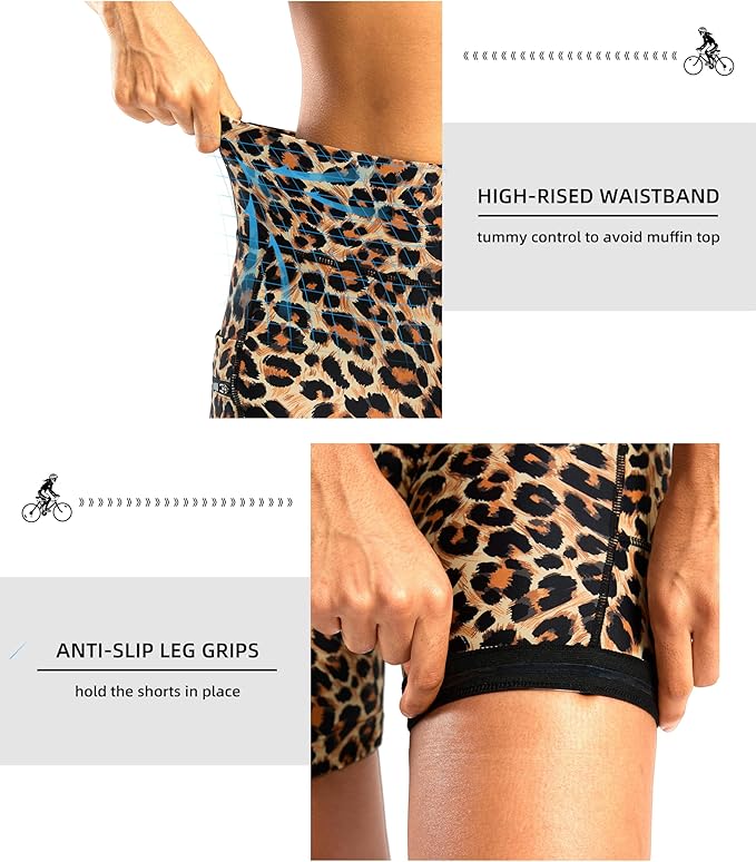 Women's 4D Padded Bike Shorts 5"/7" Riding Underwear Cycling Bicycle Road Biking Cycle Shorts for Women Zipper Pockets