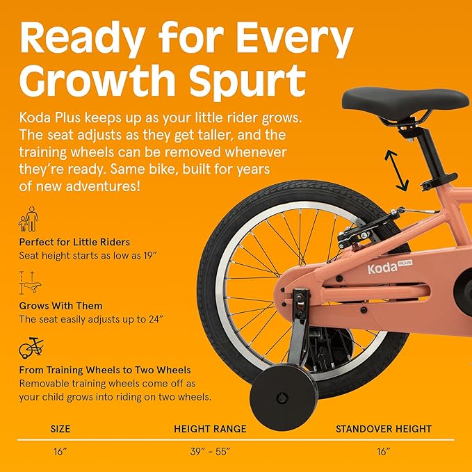 Retrospec Koda Plus Kids Bike for Boys & Girls Ages 4-6 Years - 16" Children's Bicycle, Adjustable Seat & Handlebars