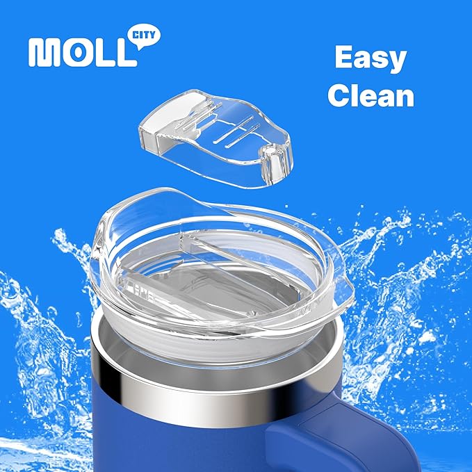 Kids Tumbler-16 oz Stainless Steel Double Wall Vacuum Insulated Tumbler Cup with Lid and Straw Travel Coffee Mug with Handle(Orange)