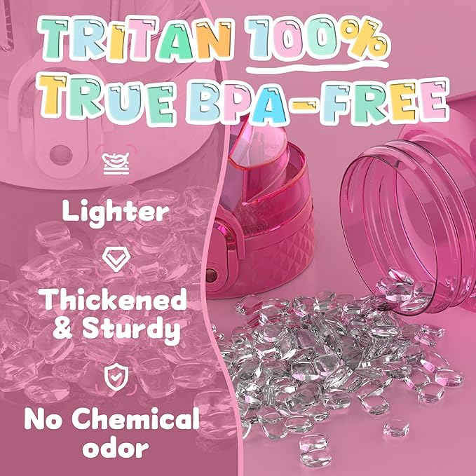 OLDLEY 17oz Kids Water Bottle for School - Motivational With Silicone Straw, Leak-Proof Tritan BPA-Free, Reusable for Girls Boys, Eggplant