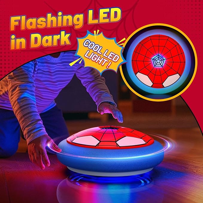 HopeRock Soccer Toys 2 Pack Hover Soccer Ball Toys Indoor Soccer Set with LED Lights, Soft Foam Bumpers, Air Floating Soccer Gifts for Kids Boys Girls Ages 3-12