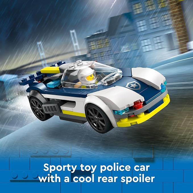 LEGO City Police Car and Muscle Car Chase, Emergency Vehicle Toy for Boys and Girls, Fun Gift for Kids Ages 6+ who Love Pretend Play Toys, Police Toy with Officer and Crook Minifigures, 60415