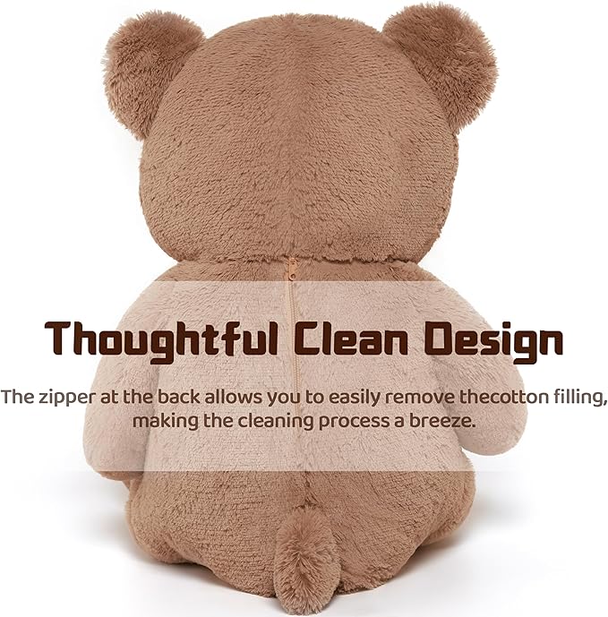 Tezituor 5ft Big Teddy Bear,Giant Brown Stuffed Animal 59 Inches,Life Size Teddy Bears for Girlfriend or Kids,Soft Bear for Valentines Day,Chrismas,Birthday Baby Shower