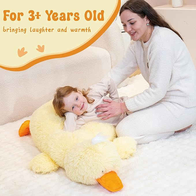 43" Giant Duck Stuffed Animals, Large Stuffed Duck Plush Toys, Big Plush Stuffed Animal, Soft Jumbo Stuffed Animals Gifts for Kids Adults on Birthday Children's Day Christmas or Any Festivals