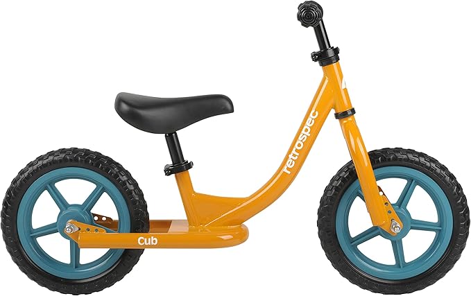 Retrospec Cub Toddler Balance Bike for Ages 18 Months - 3 Years - 12in No-Pedal Beginner Bicycle with Adjustable Seat, Puncture-Proof Tires & Safe Low Frame Design