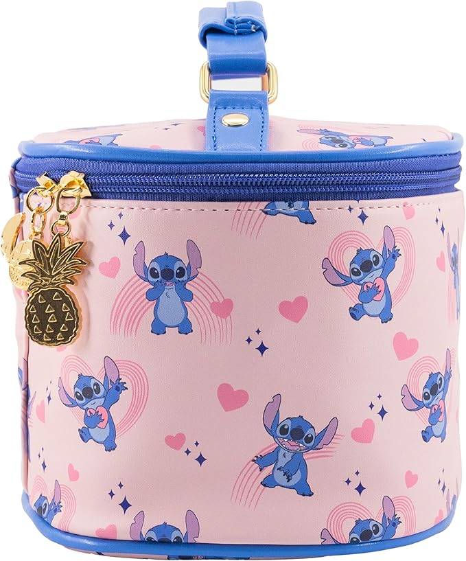 Disney Stitch Makeup Bag – Makeup Organizer, Travel Toiletry Bag for Women & Girls | Cute Cosmetic Bag, Train Case for Kids, Travel Bag, Toiletry Bag for Women, Make up Storage | Ages 3+