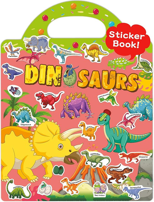 Benresive Reusable Sticker Book for Toddlers 2-4 Years, Fun Travel Stickers for Kids, Waterproof Sticker Books for Toddlers 1-3, Crafts Activities for Toddler 1-3 2-4 3-5 - Dinosaurs