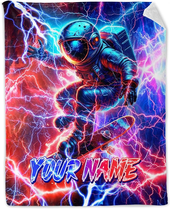 Personalized Boys Throw Blanket Gifts Planet Blankets for Kids 3-5, Toddler - Cozy Fuzzy Flannel Throws for Couch, Sofa & Travel