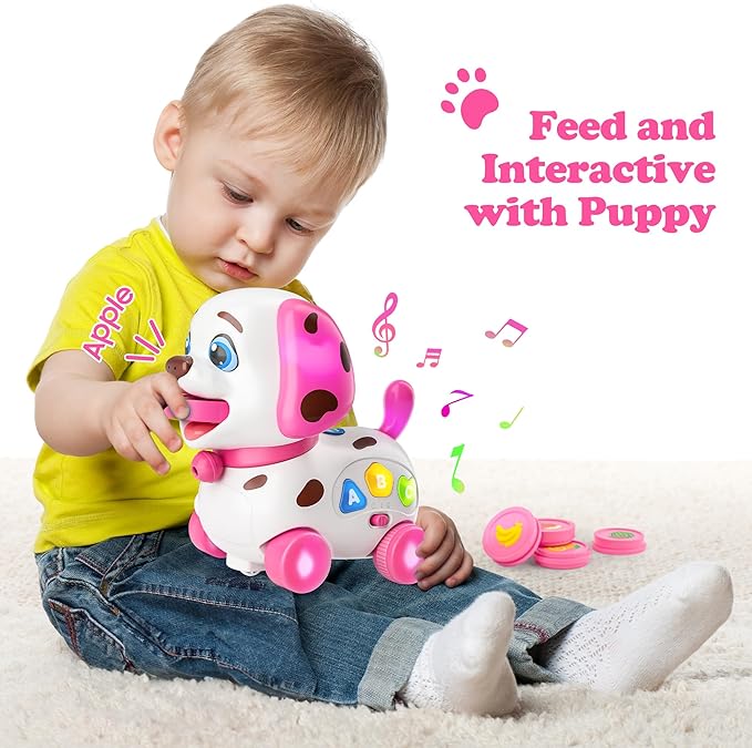 Musical Toys for 1 Year Old Girl Gifts, Bilingual Baby Toys 6-12-18 Months, First 1st Birthday Girl Gifts for Boy, Learning Educational Toddlers Puppy for 1 Year Old Boy Present
