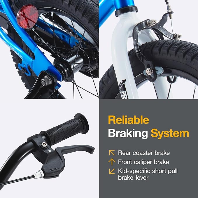 RoyalBaby Kids Bike Freestyle Classic & EZ Balance Pedal Switchable Bicycle, 12 14 16 18 Inch, 3-10 Years Toddler to Big Kids