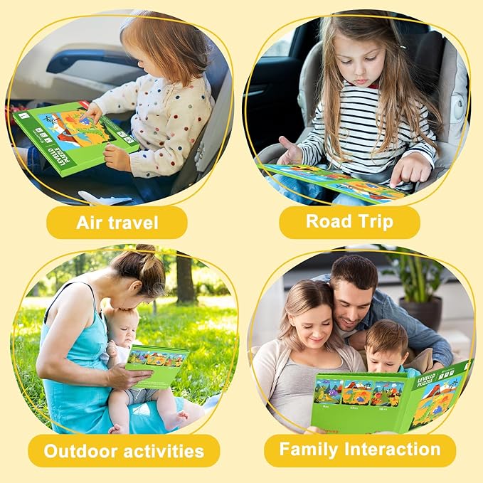 ASTARON Magnetic Puzzles for Toddlers, 9-12-16 Pieces Fruits Learning Magnet Puzzles for Road Trip, Educational Travel Toys Car Plane Activities for Kids, Kids Birthday Gifts