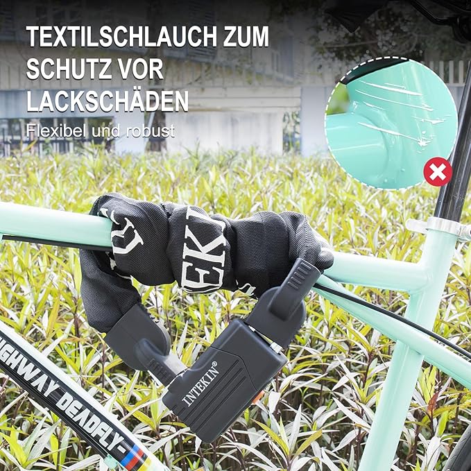 Bike Chain Lock 3FT/4FT/5FT Heavy Duty Bike Lock Anti-Theft Bicycle Chain Lock 8mm/10mm Thicker Bicycle Lock Chain Bike Lock with 3 Keys for Bike, Motorcycle