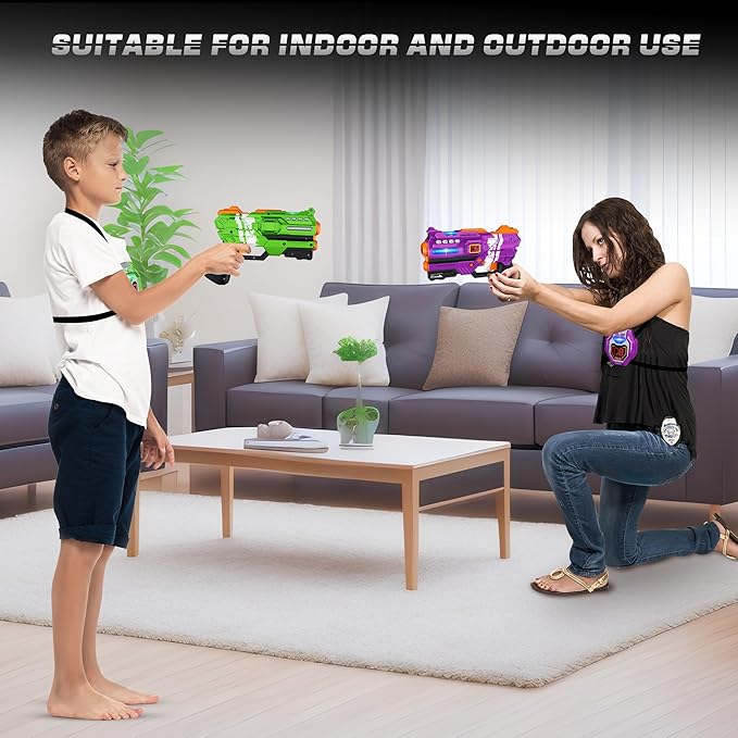 Laser Tag Guns Set of 2 Laser Tag with Digital LED Score Display Vests for Teens, Family and Adults Fun,Birthday Gift Toys for Kids Ages 6 7 8 9 10 11 12+Year Old Boy & Girls